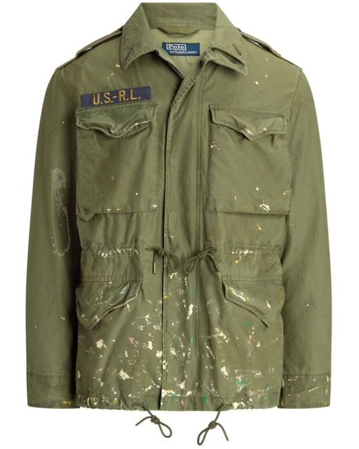 Veste militaire à effet taches de peinture Polo Ralph Lauren pour homme en coloris Green