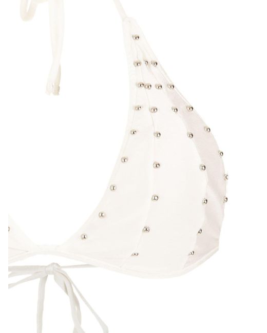Adriana Degreas White Studded Halterneck Bikini