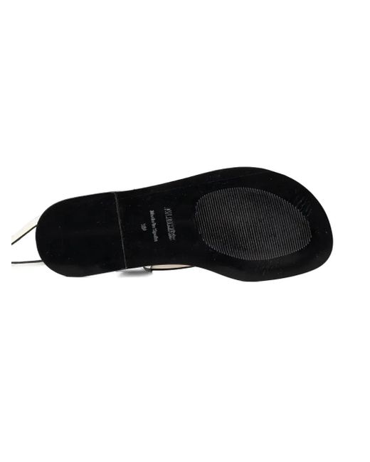 Alohas White Morosia Leather Ankle-Tie Sandals