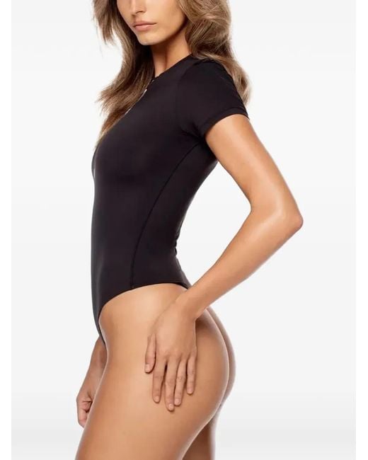 GOD SAVES QUEENS Black Logo-Print Short-Sleeve Bodysuit