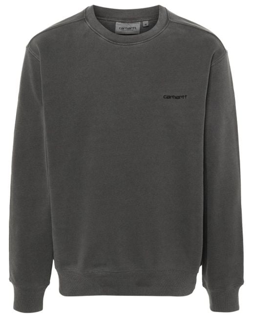 Carhartt Gray Logo-embroidered Cotton Sweatshirt for men