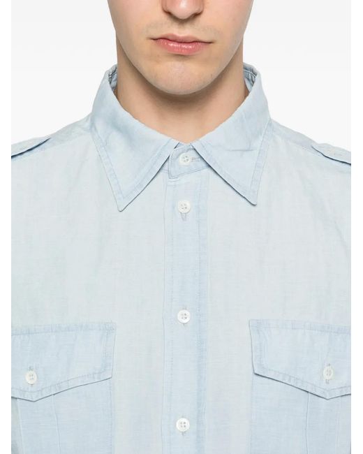Barena Blue Pocket Shirt for men