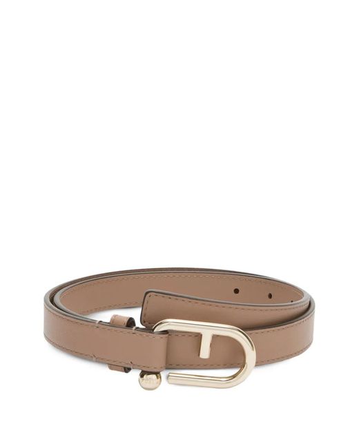 Furla Brown Nuvola Leather Buckle Belt