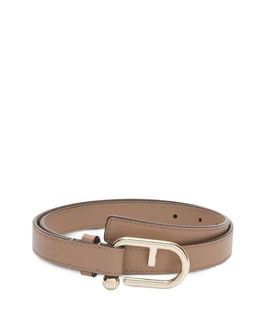 Furla Brown Nuvola Leather Buckle Belt
