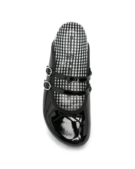 Birkenstock Black Buckled Patent-Finish Mules