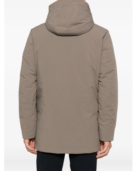 Woolrich Gray Button Hooded Jacket for men
