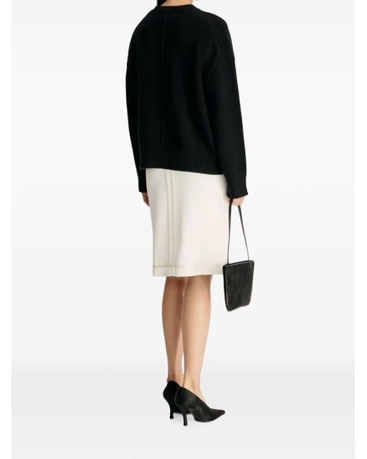 Loulou de Saison Black Pia Lds Cashmere Crew-Neck Jumper