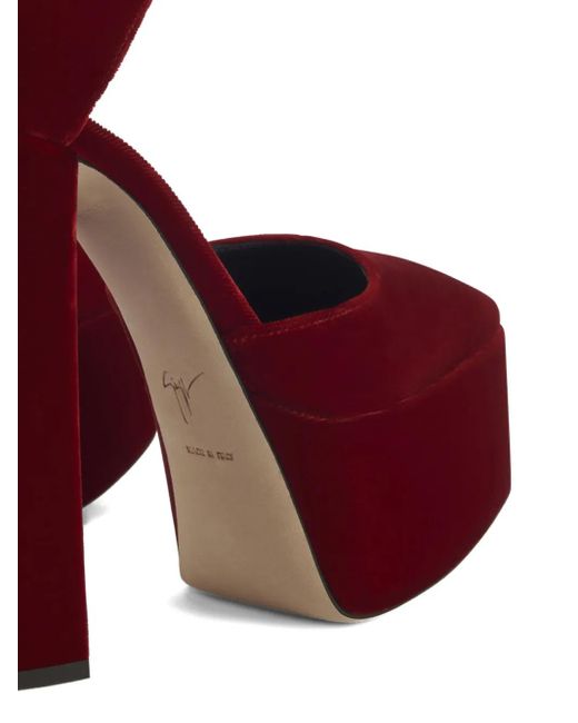 Giuseppe Zanotti Red 150Mm Bebe Ankle-Strap Platform Pumps