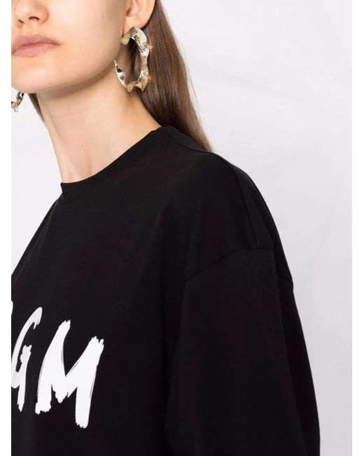 MSGM Black Abito Con Logo