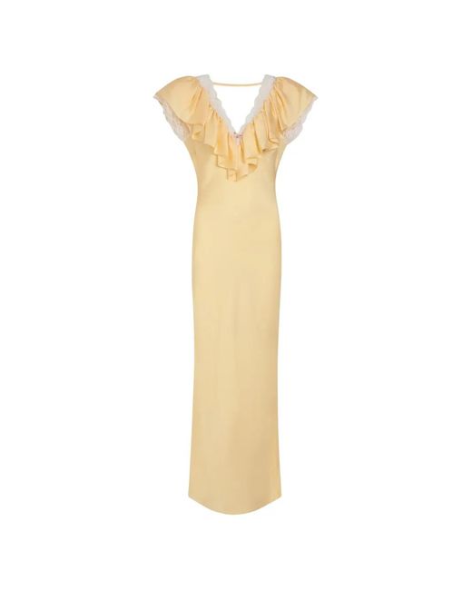 Ronny Kobo White Gracie Ruffled Maxi Dress