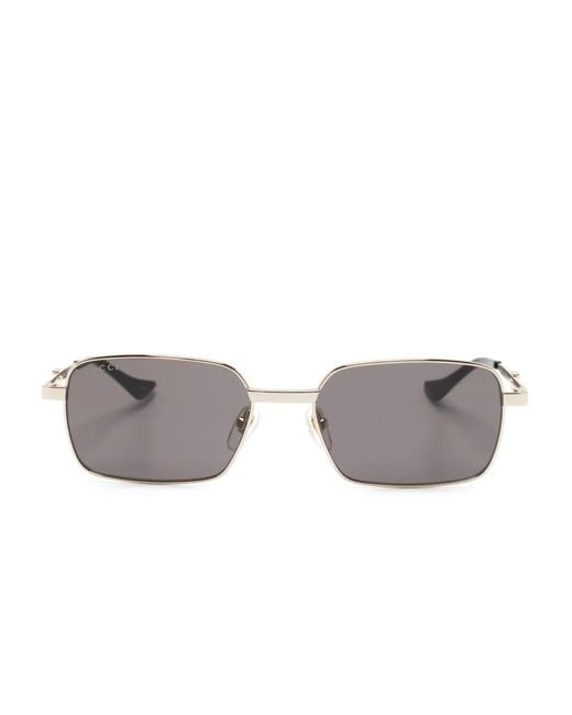 Gucci Gray Rectangle-Frame Sunglasses