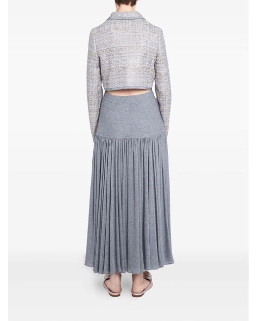 Giambattista Valli プリーツ マキシスカート Gray