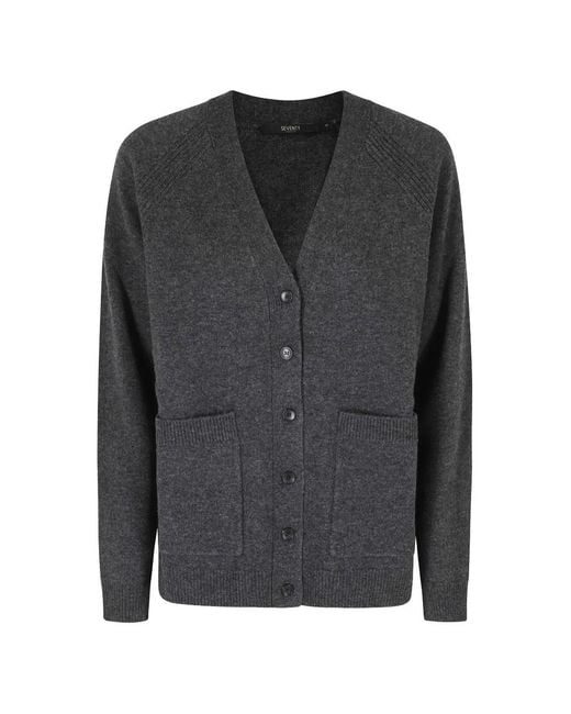 Seventy Gray V-Neck Wool Cardigan