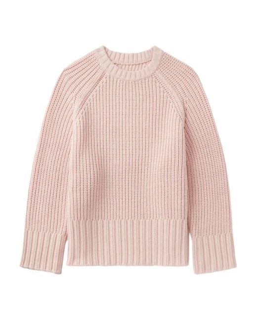 Maglione A Coste di Low Classic in Pink