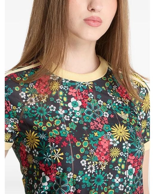 Adidas Red X Liberty London Floral-Print T-Shirt