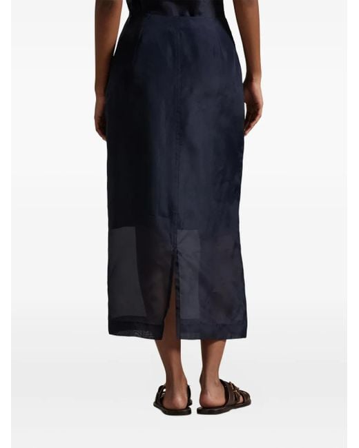 Polo Ralph Lauren Blue Organza Pencil Skirt