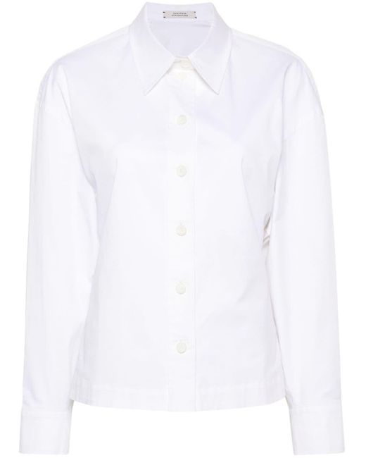 Dorothee Schumacher White Draped-detail Cotton Shirt