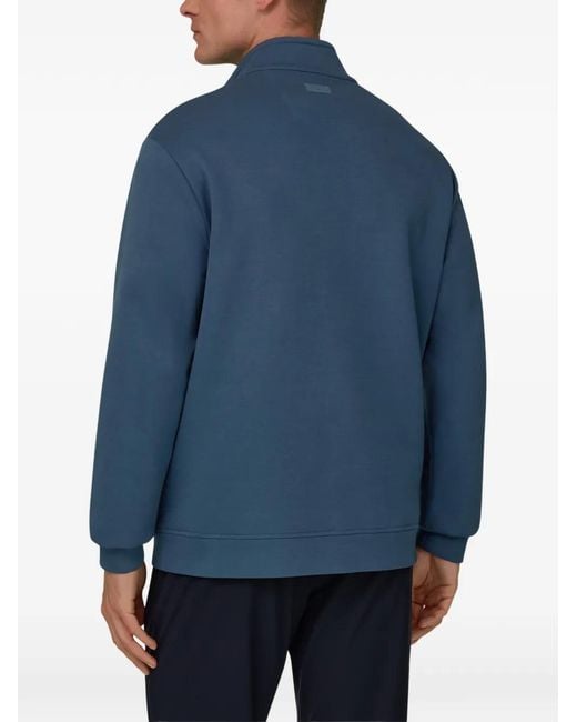 Boggi Blue Half-Zip Scuba Sweatshirt for men