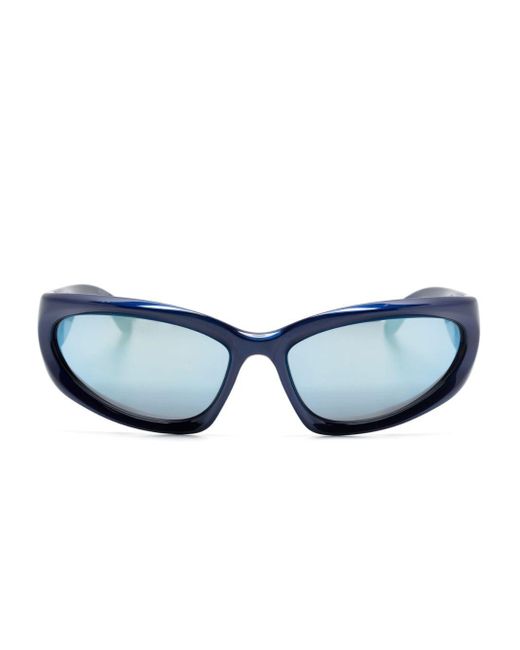 Balenciaga Swift Sonnenbrille mit ovalem Gestell in Blue für Herren