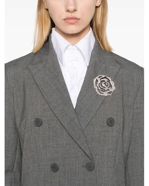 Blugirl Blumarine Gray Double-Breasted Blazer