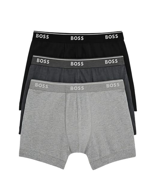 HUGO Gray Three-Pack Boxer Briefs for men