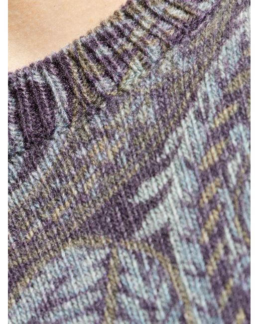 Etro Gray Patterned Sweater for men