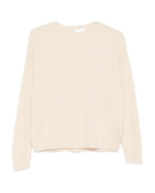 Majestic Filatures Natural Pullover mit rundem Ausschnitt
