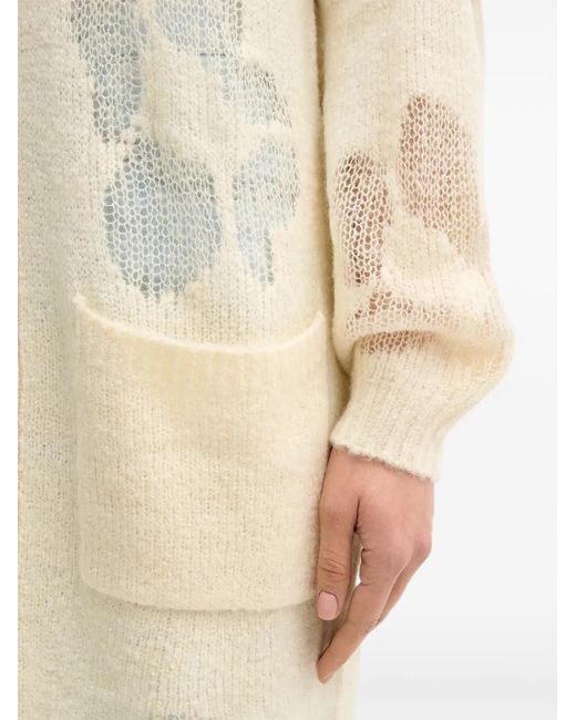 Benetton White Pocket Patterned Knitwear