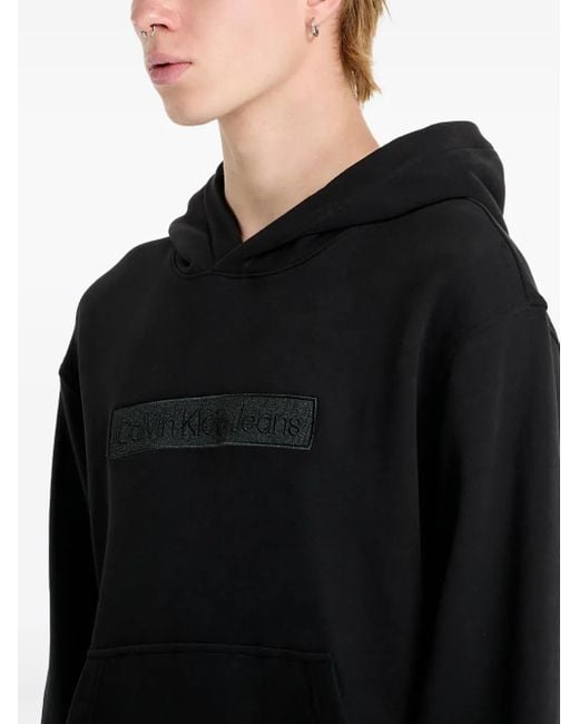 Calvin Klein Hoodie Mit Logo-Stickerei in Schwarz für Herren Lyst AT