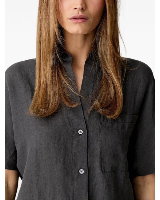 Marc O' Polo Black Short-Sleeve Button-Up Shirt