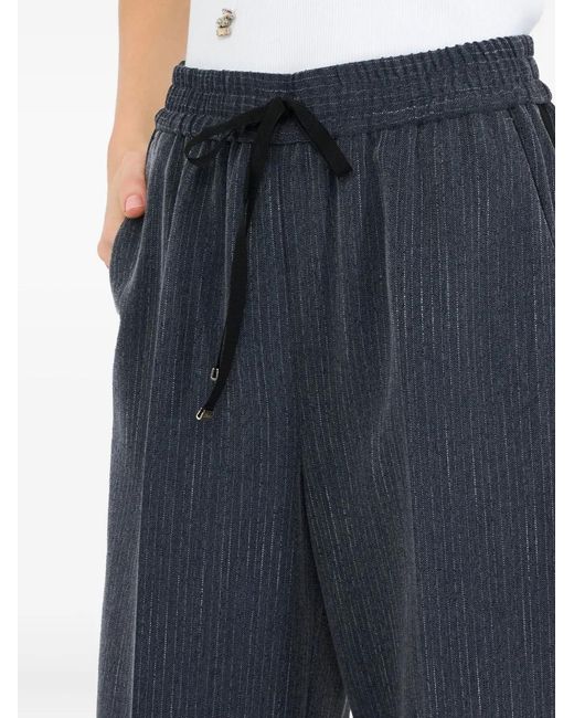 Liu Jo Blue Pinstripe Pants