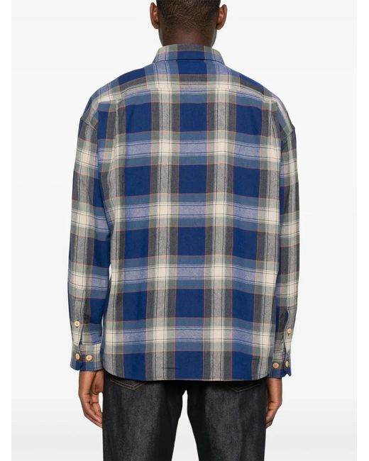 Visvim Blue Lumber Check Long-Sleeve Shirt for men
