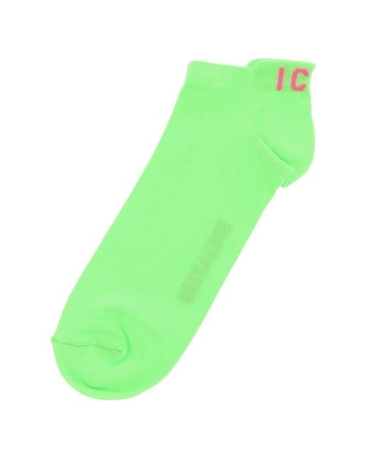 DSquared² Green Icon Logo-Print Socks for men