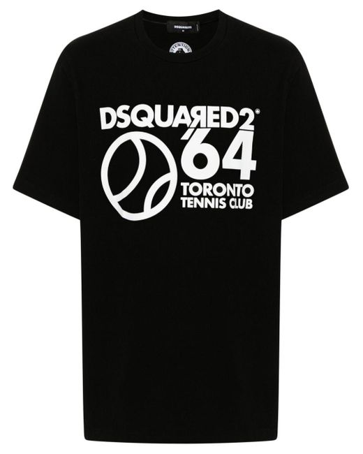 T-shirt Tennis Club di DSquared² in Black da Uomo
