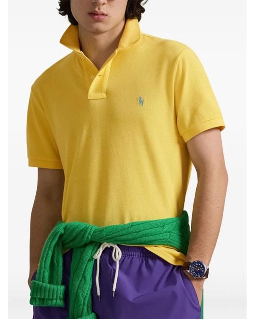 Polo Ralph Lauren メンズ イエロー リブ ポロシャツ