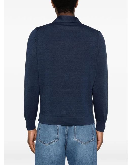 Arte' Blue Polo Collar Sweater for men
