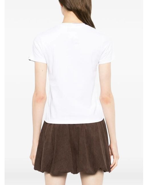 SPORT b. by agnès b. White Logo-Embroidered T-Shirt