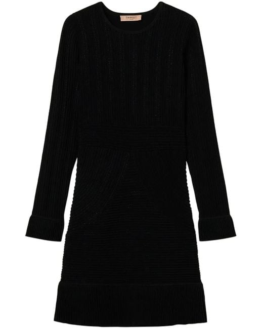 Twinset Black Long-Sleeved Mini Dress