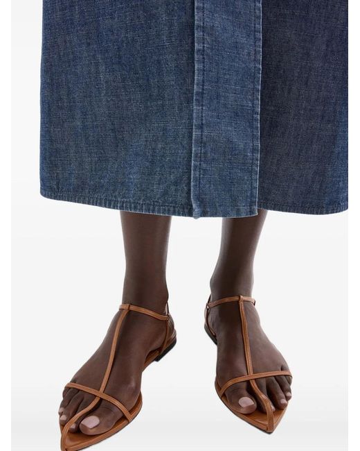 Jil Sander Brown Cage Flat Sandals
