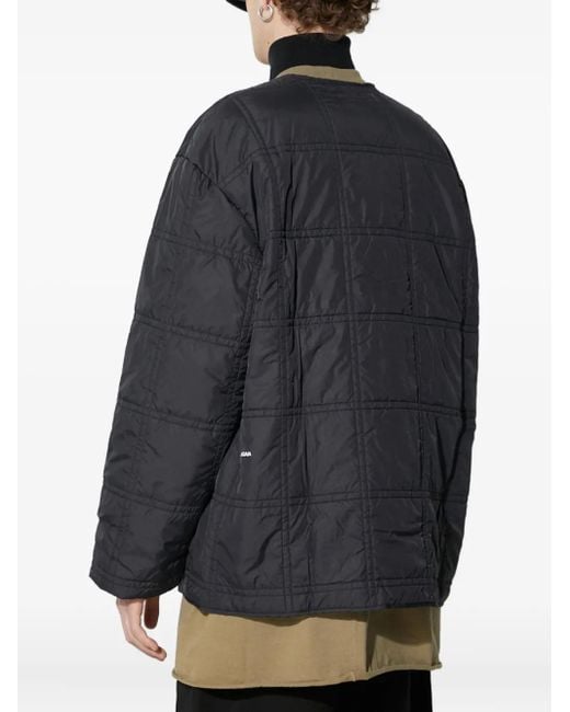 PANGAIA Gray Quilted Buttoned Jacket for men