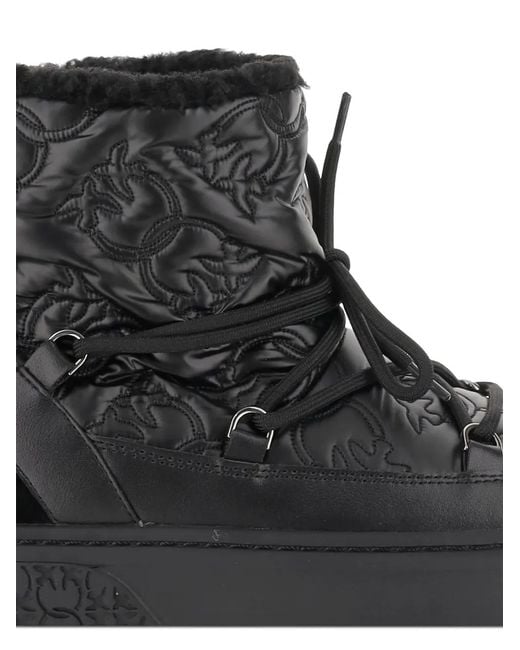 Pinko Black Quilted Platform Boots