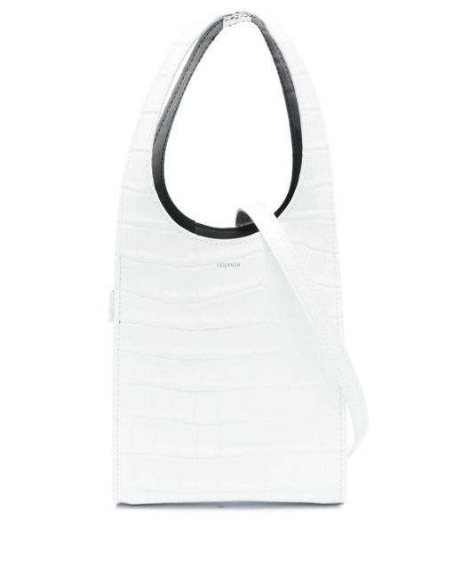 Coperni White Micro Swipe Tote Bag