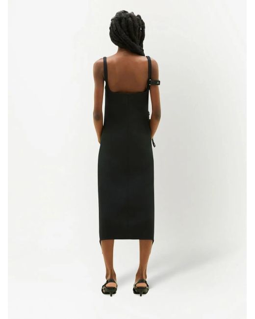 Courreges Black Strap Bretelles Twill Long-Dress