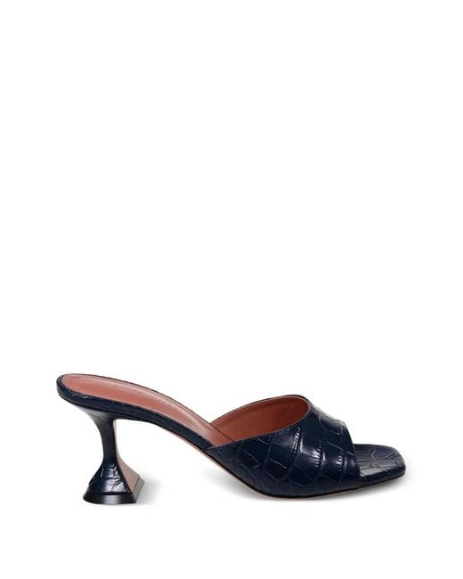 AMINA MUADDI Blue Lupita Croc-print Pumps