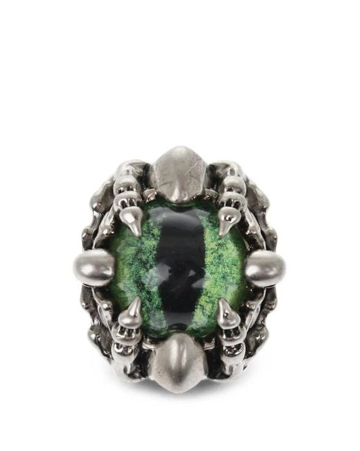 DSquared² Green Skull-Detail Eye-Motif Earring for men