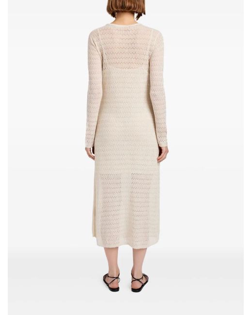 Proenza Schouler Natural Langärmeliges Strickkleid
