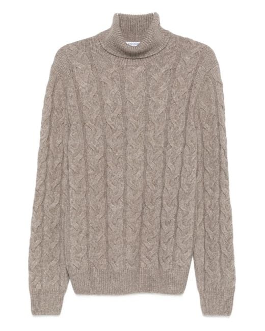 Gran Sasso Rollkragenpullover mit Zopfmuster in Gray für Herren