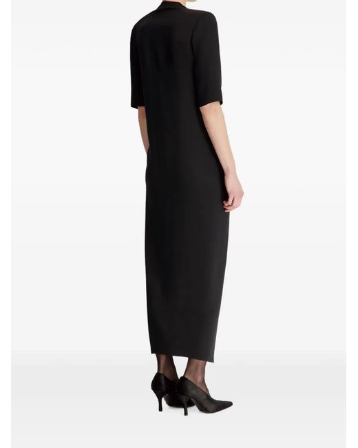 Loulou de Saison Black Willa Gathered-Detailing Maxi Dress