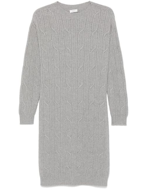 Peserico Gray Lurex Midi Dress