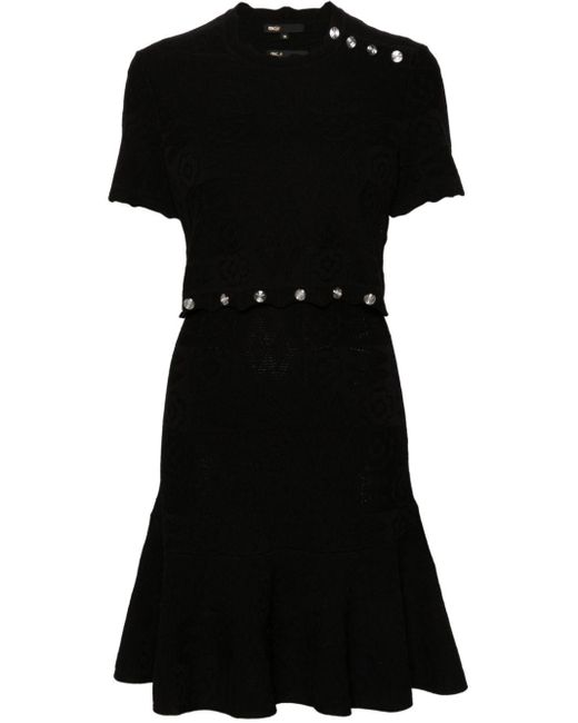 Maje Black Minikleid mit Trompe-l'oeil-Effekt